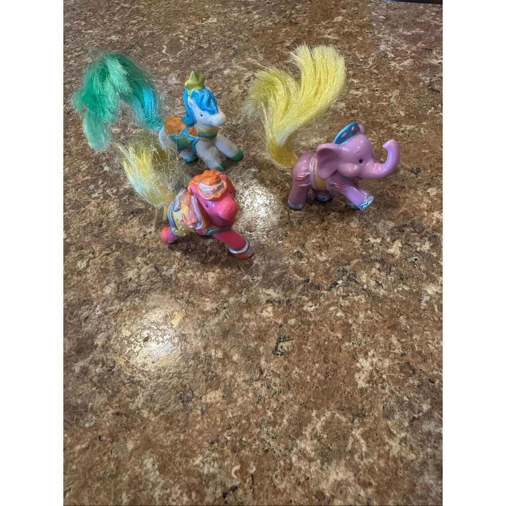 Vintage Tara Toys Pony Luv Carousel Cuties Lot Pony Elephant Mini Figures 80s
